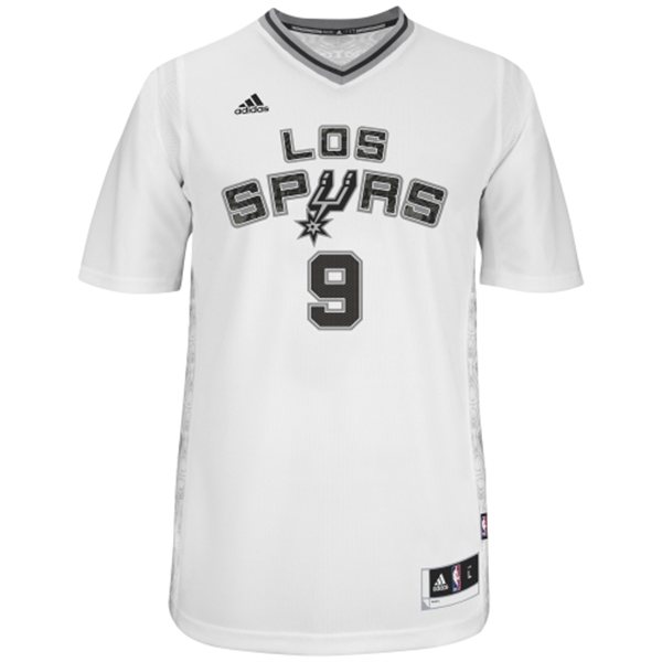 noches enebea spurs #9 tony parker white jersey front